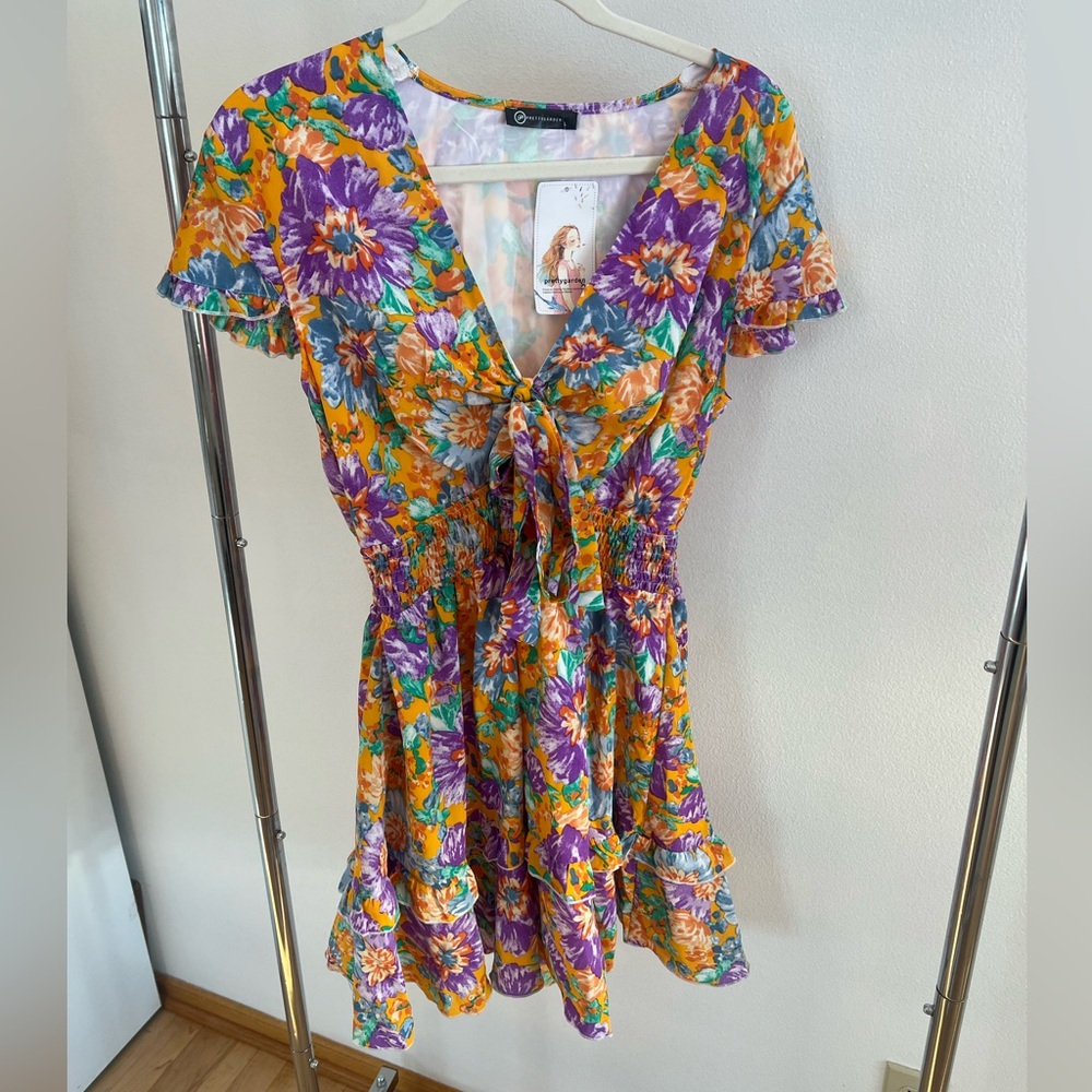 Floral Tie-Front Dress